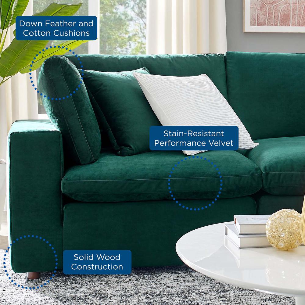 Commix Down Filled Overstuffed Performance Velvet 5-Piece Sectional Sofa - Green EEI-4820-GRN. Picture 11