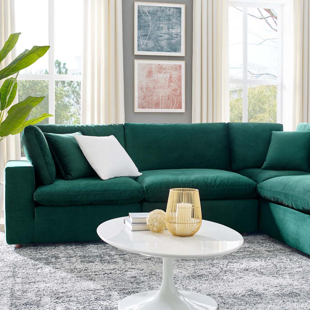 Commix Down Filled Overstuffed Performance Velvet 6-Piece Sectional Sofa. Picture 9