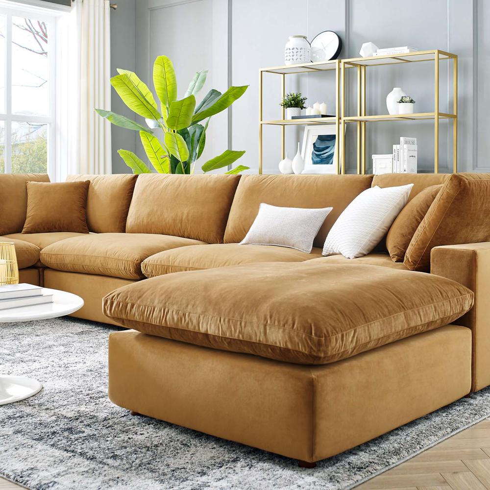 Commix Down Filled Overstuffed Performance Velvet 7-Piece Sectional Sofa. Picture 12