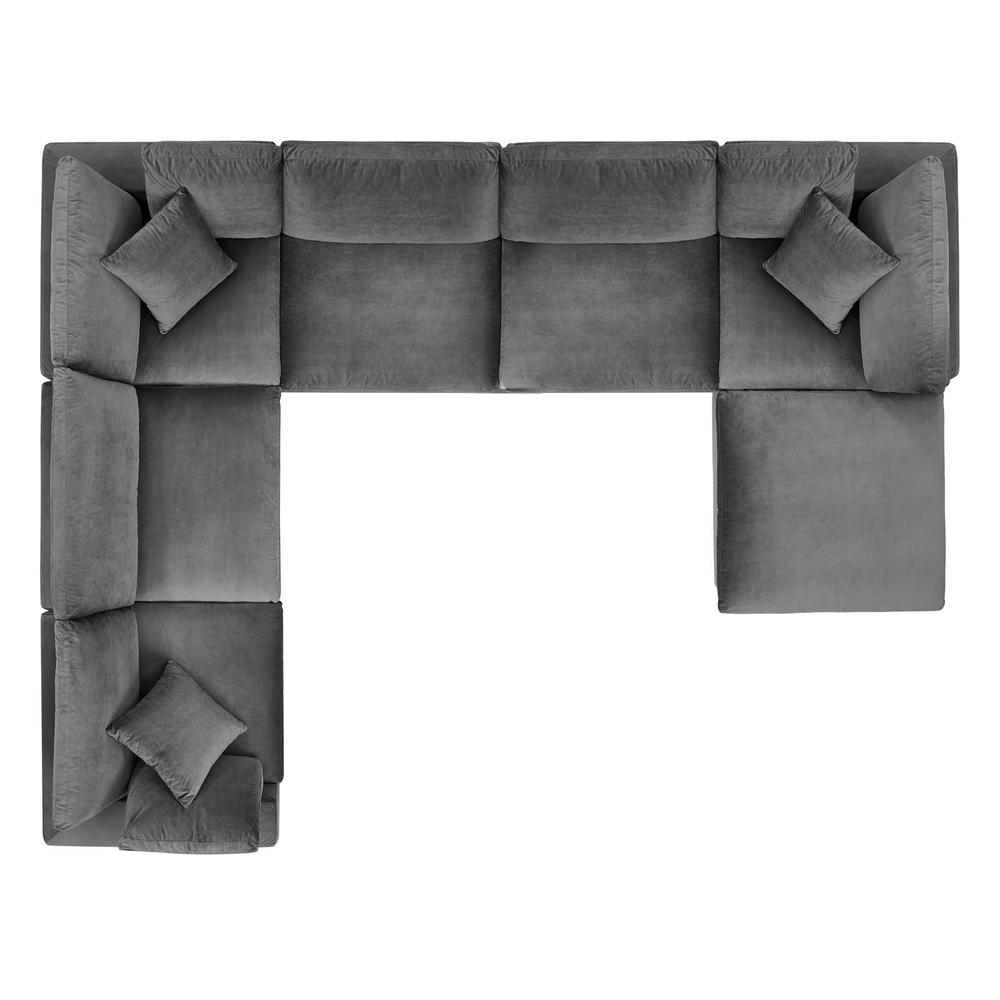Commix Down Filled Overstuffed Performance Velvet 7-Piece Sectional Sofa. Picture 2
