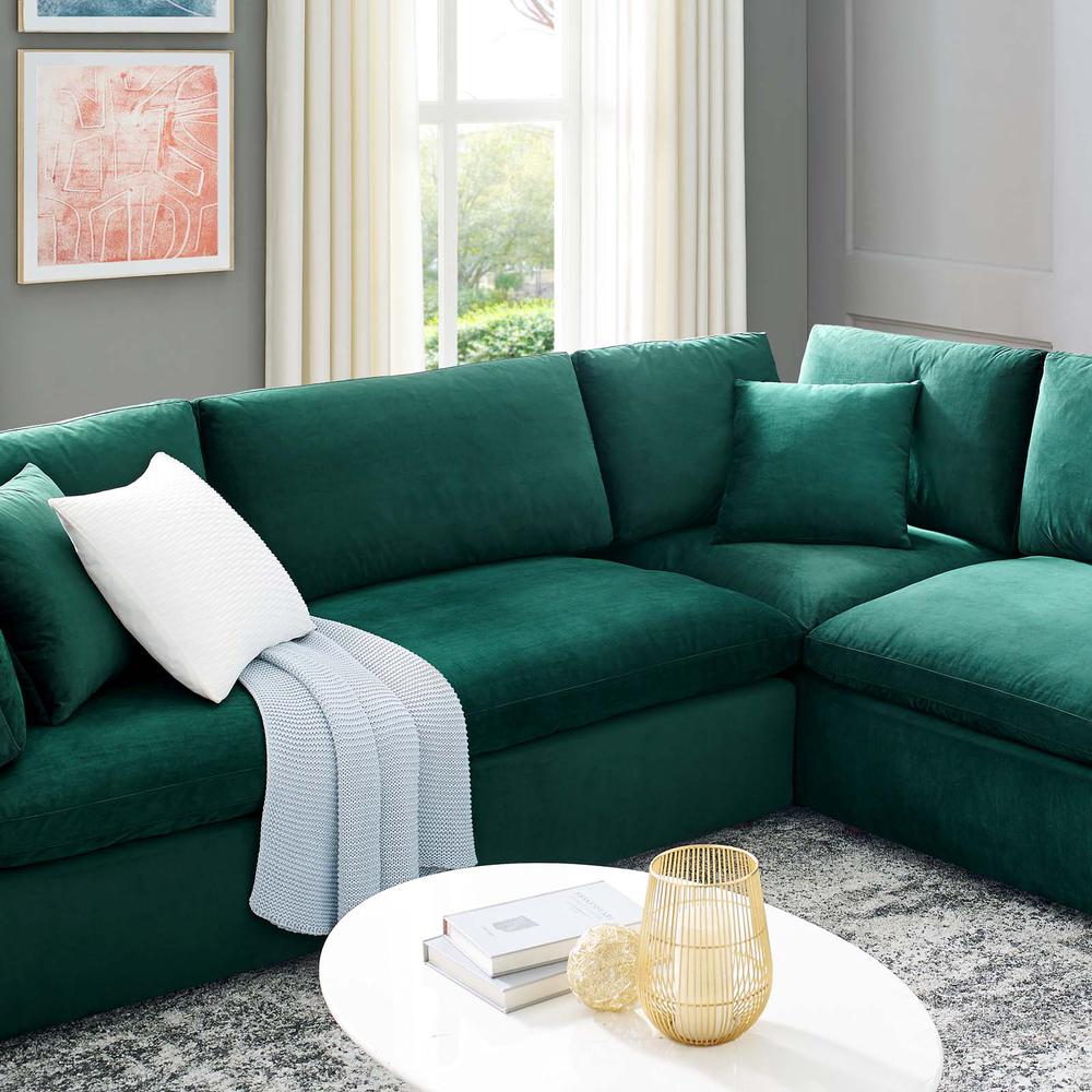 Commix Down Filled Overstuffed Performance Velvet 	8-Piece Sectional Sofa - Green EEI-4826-GRN. Picture 9