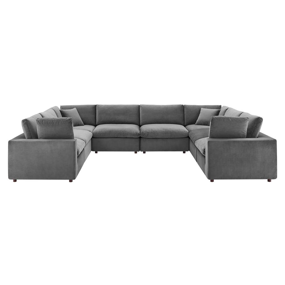 Commix Down Filled Overstuffed Performance Velvet 8-Piece Sectional Sofa. Picture 1