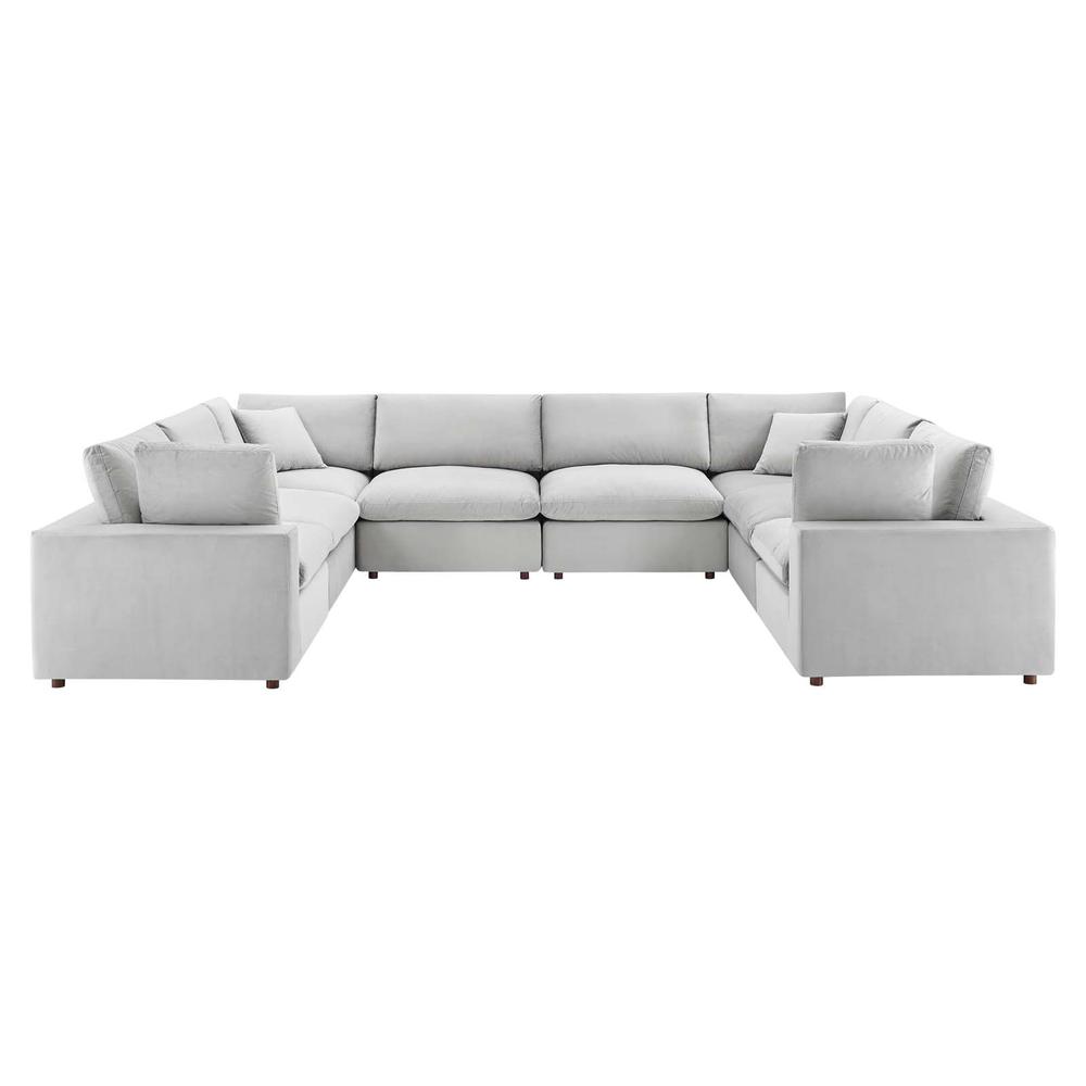 Commix Down Filled Overstuffed Performance Velvet 8-Piece Sectional Sofa. Picture 1