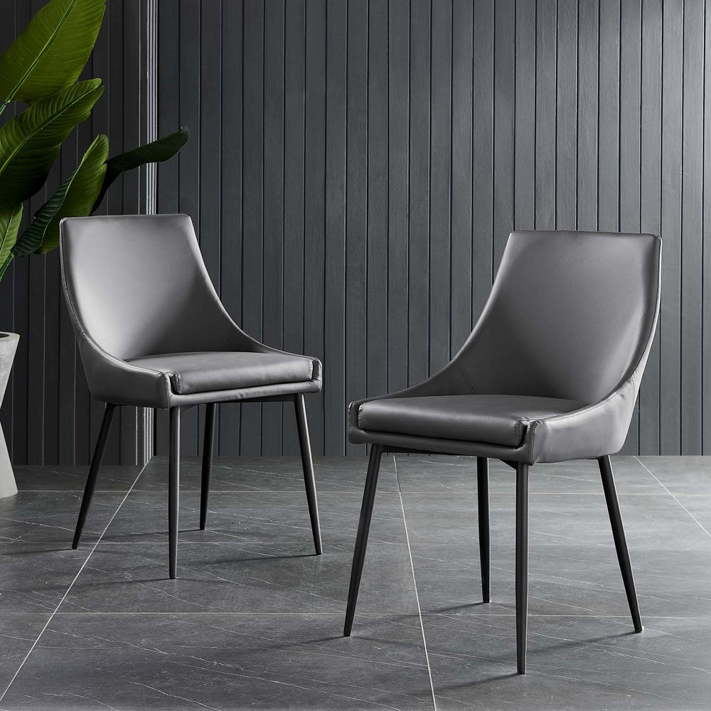 Viscount Vegan Leather Dining Chairs - Set of 2. Picture 8