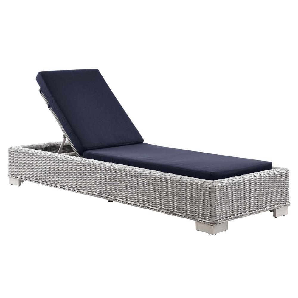 Conway Outdoor Patio Wicker Rattan Chaise Lounge. Picture 1