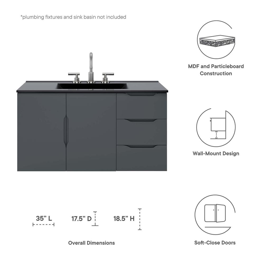 Vitality 36" Bathroom Vanity Cabinet (Sink Basin Not Included). Picture 8