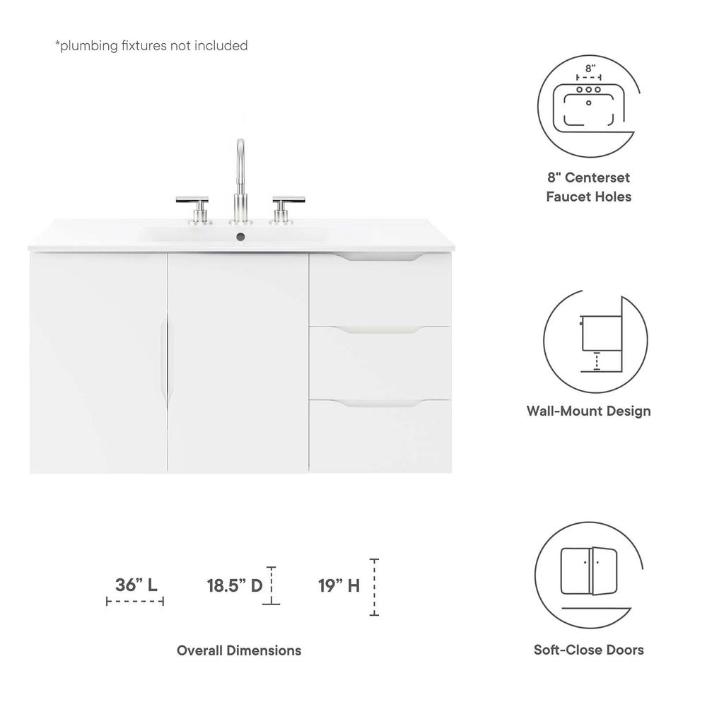 Vitality 36" Bathroom Vanity Cabinet (Sink Basin Not Included). Picture 8