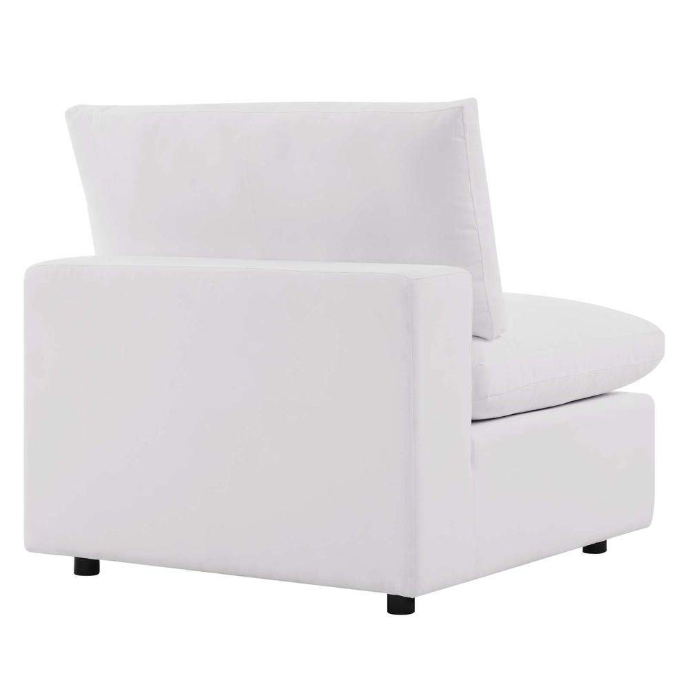 Commix Overstuffed Outdoor Patio Armless Chair. Picture 4