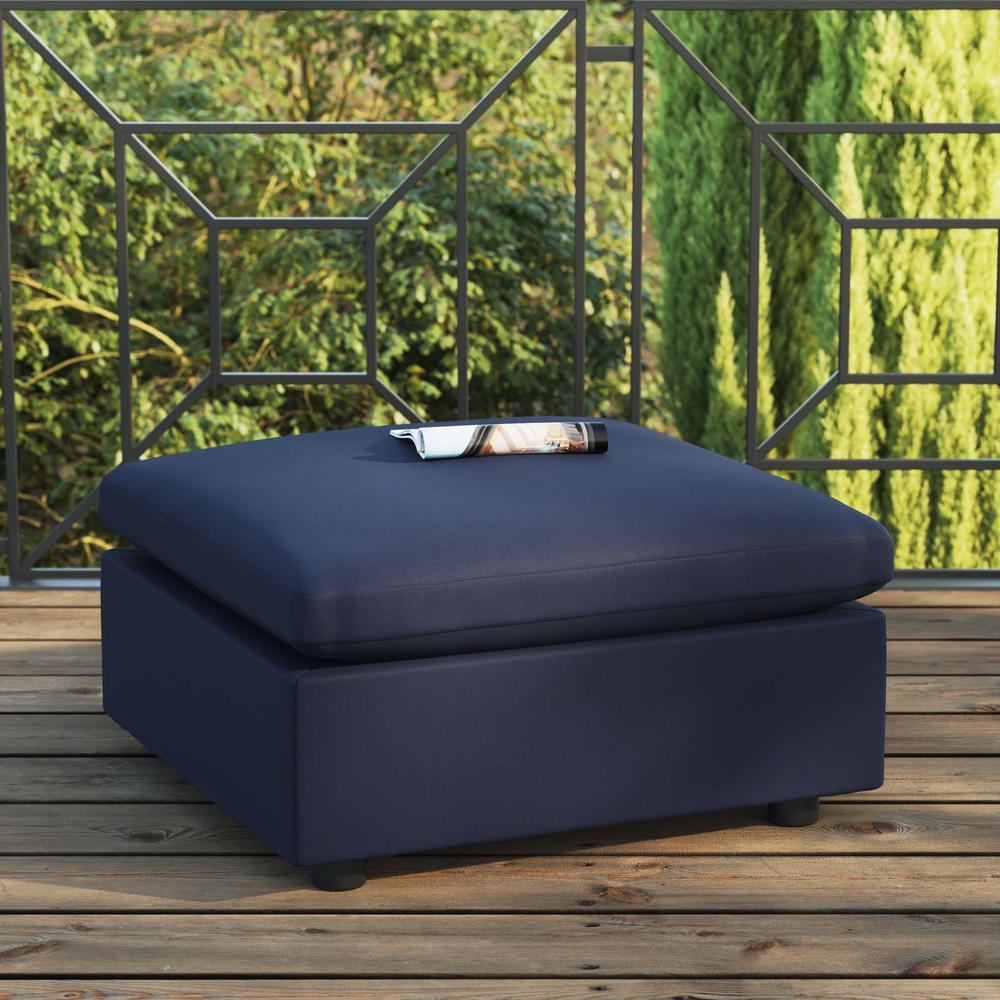 Commix Overstuffed Outdoor Patio Ottoman. Picture 4