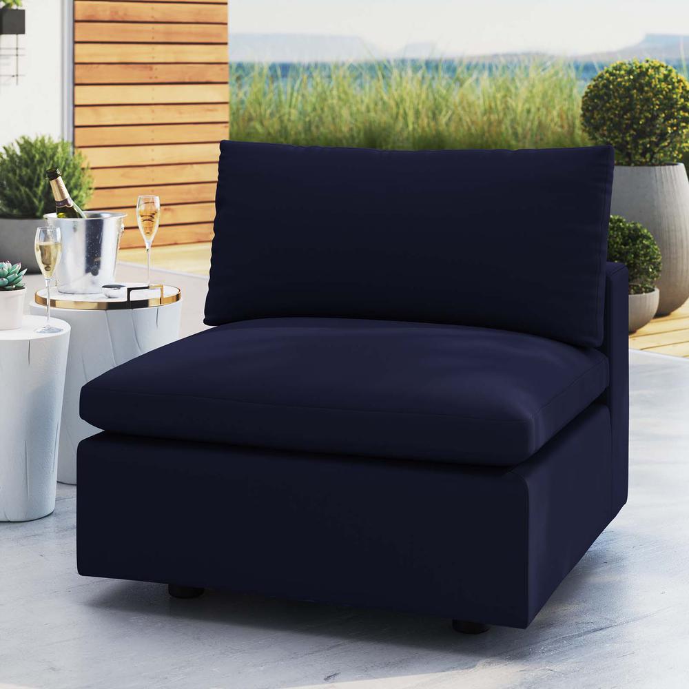Commix Sunbrella Outdoor Patio Armless Chair. Picture 8