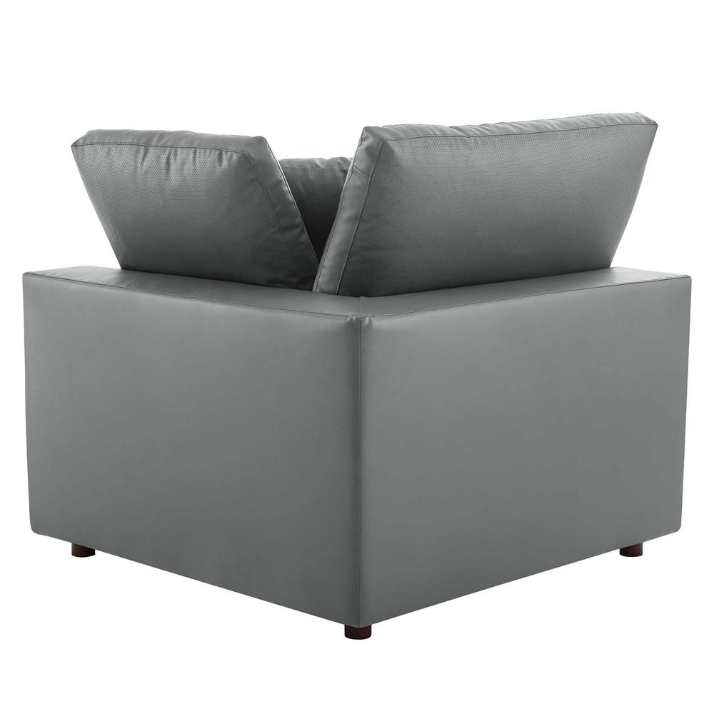 Commix Down Filled Overstuffed Vegan Leather 3-Seater Sofa - Gray EEI-4914-GRY. Picture 7