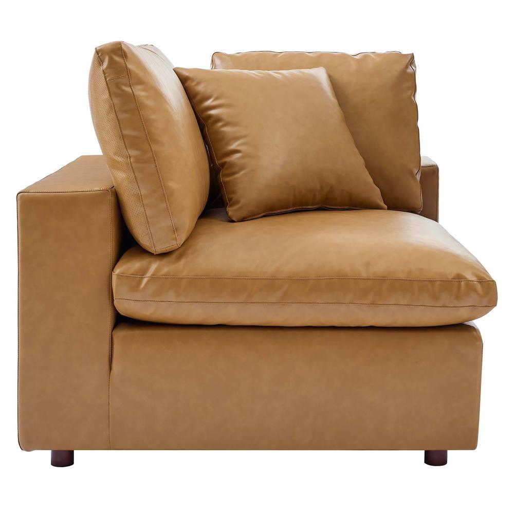 Commix Down Filled Overstuffed Vegan Leather 3-Seater Sofa - Tan EEI-4914-TAN. Picture 8