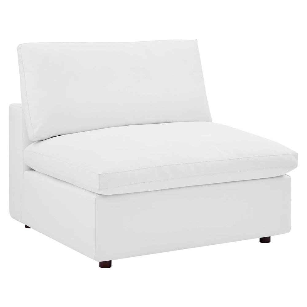 Commix Down Filled Overstuffed Vegan Leather 4-Seater Sofa - White EEI-4916-WHI. Picture 3