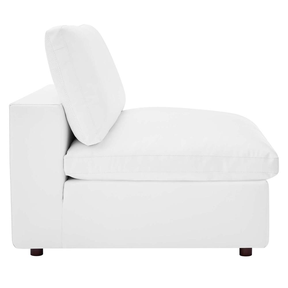Commix Down Filled Overstuffed Vegan Leather 4-Seater Sofa - White EEI-4916-WHI. Picture 4