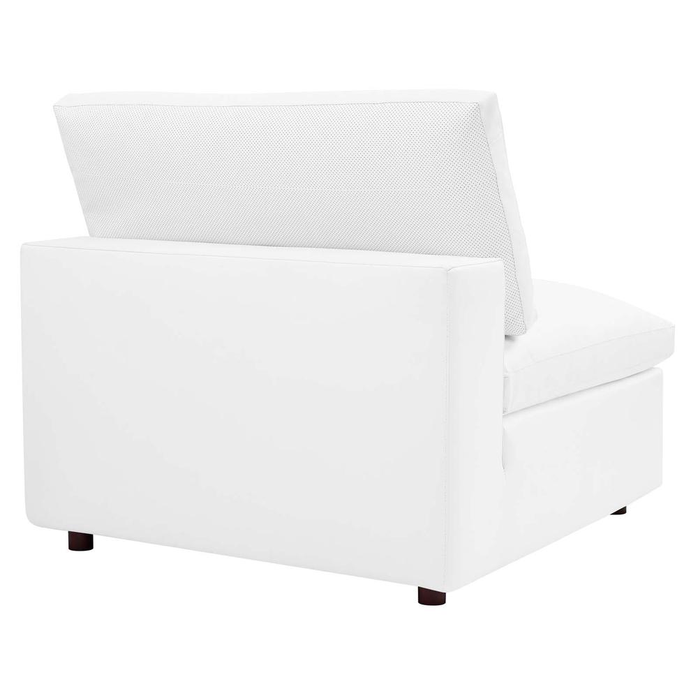 Commix Down Filled Overstuffed Vegan Leather 4-Seater Sofa - White EEI-4916-WHI. Picture 5