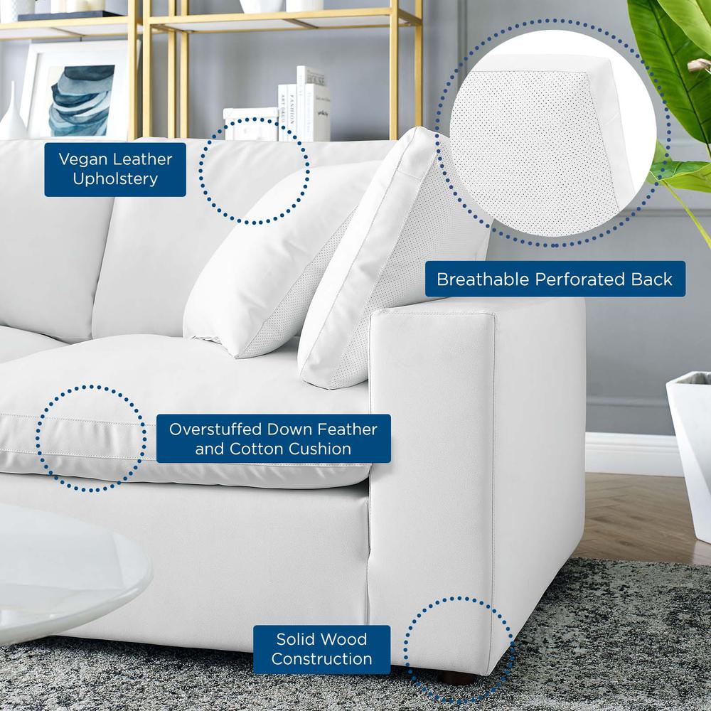Commix Down Filled Overstuffed Vegan Leather 6-Piece Sectional Sofa - White EEI-4918-WHI. Picture 11