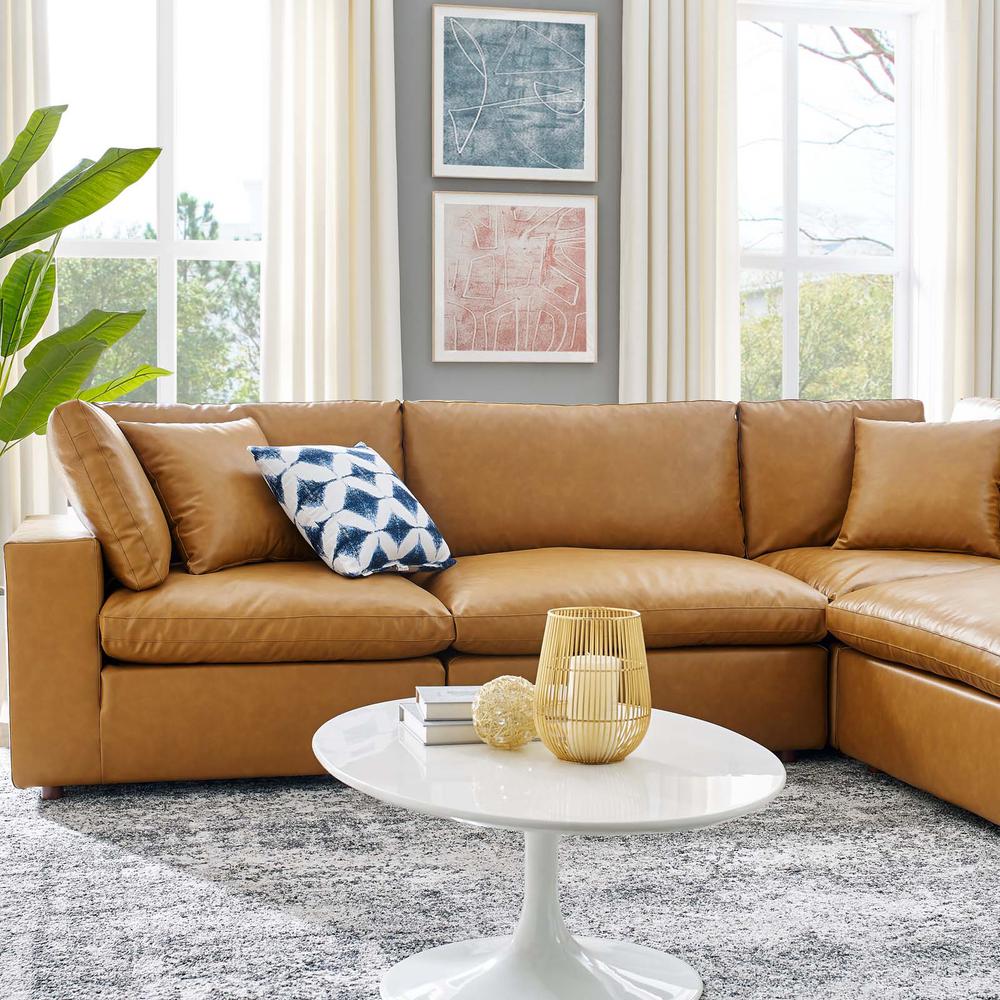 Commix Down Filled Overstuffed Vegan Leather 6-Piece Sectional Sofa. Picture 9