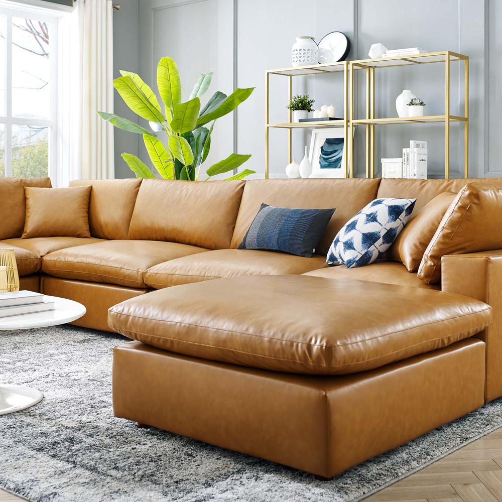 Commix Down Filled Overstuffed Vegan Leather 7-Piece Sectional Sofa - Tan EEI-4922-TAN. Picture 12