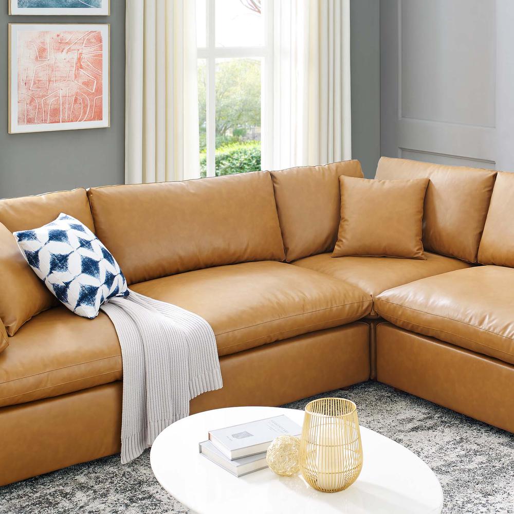 Commix Down Filled Overstuffed Vegan Leather 8-Piece Sectional Sofa. Picture 9