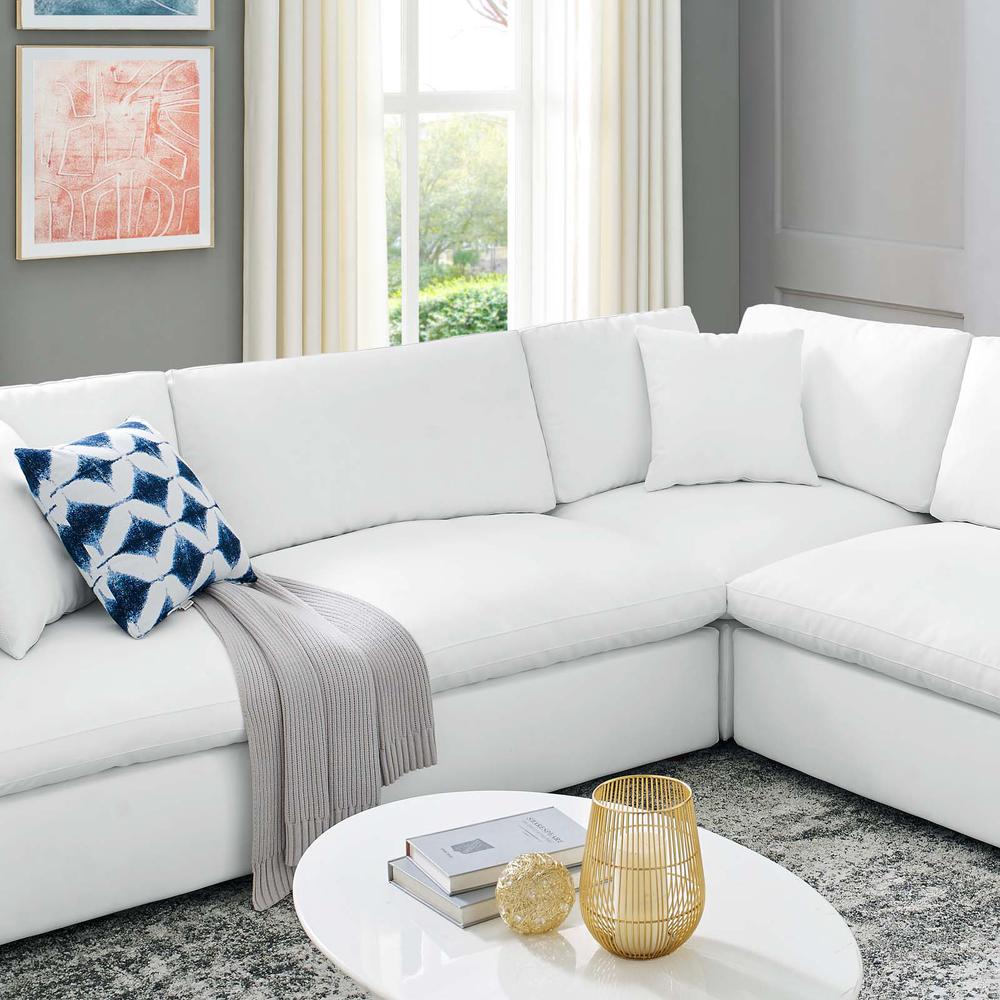 Commix Down Filled Overstuffed Vegan Leather 8-Piece Sectional Sofa. Picture 9