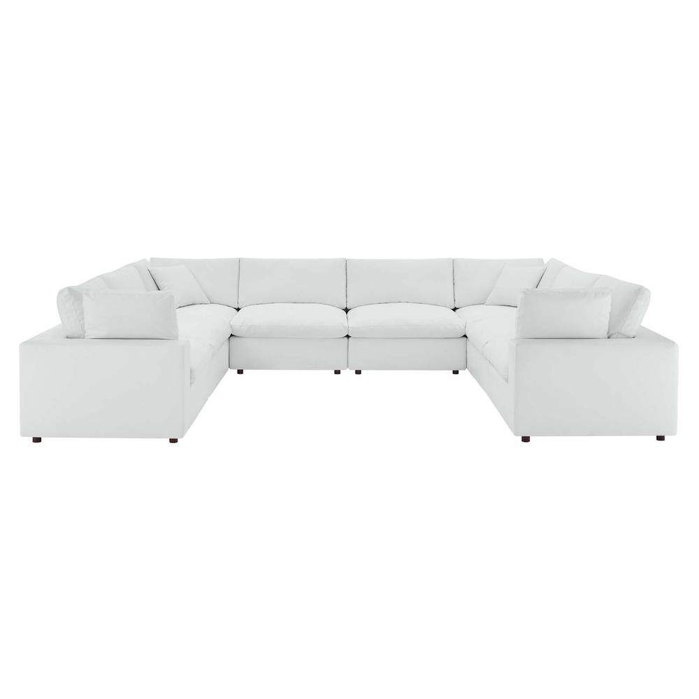 Commix Down Filled Overstuffed Vegan Leather 8-Piece Sectional Sofa. Picture 1