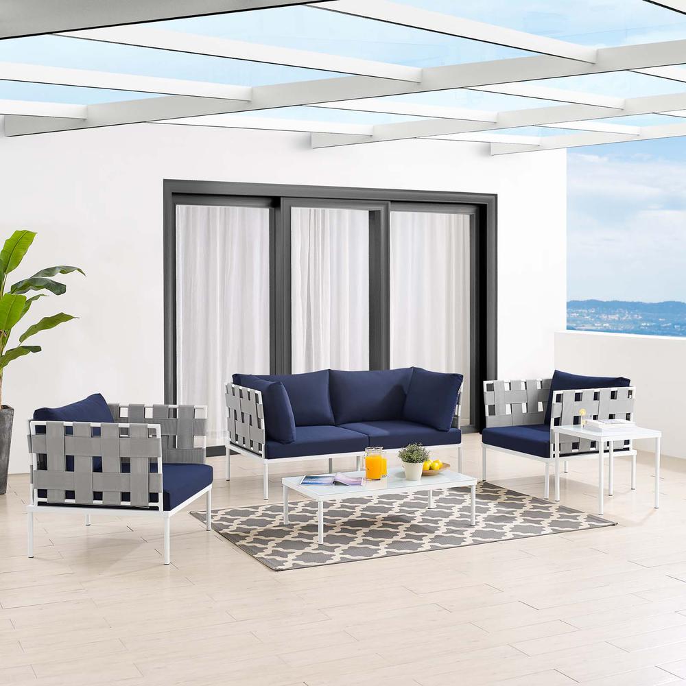 Harmony 5-Piece  Sunbrella Outdoor Patio Aluminum Furniture Set. Picture 15