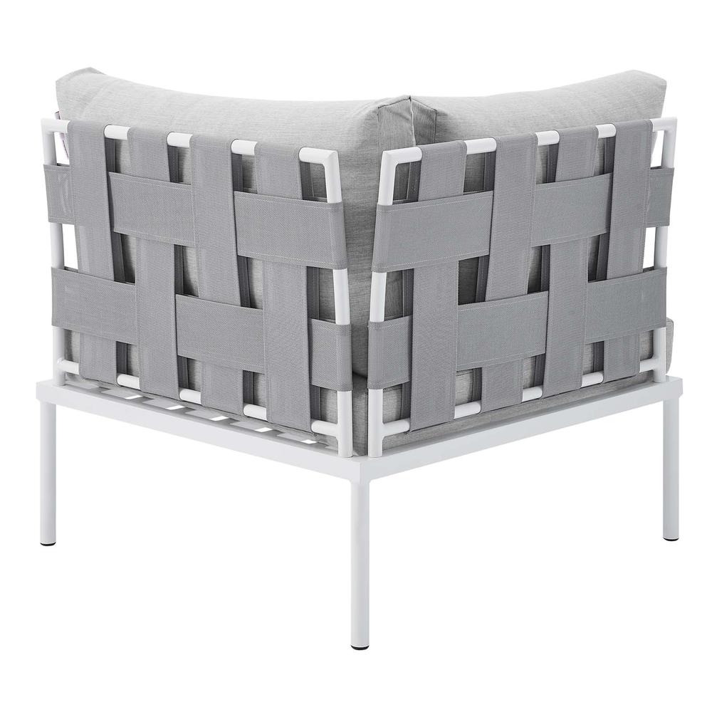 Harmony 7-Piece  Sunbrella® Outdoor Patio Aluminum Sectional Sofa Set - Gray Gray EEI-4937-GRY-GRY-SET. Picture 9