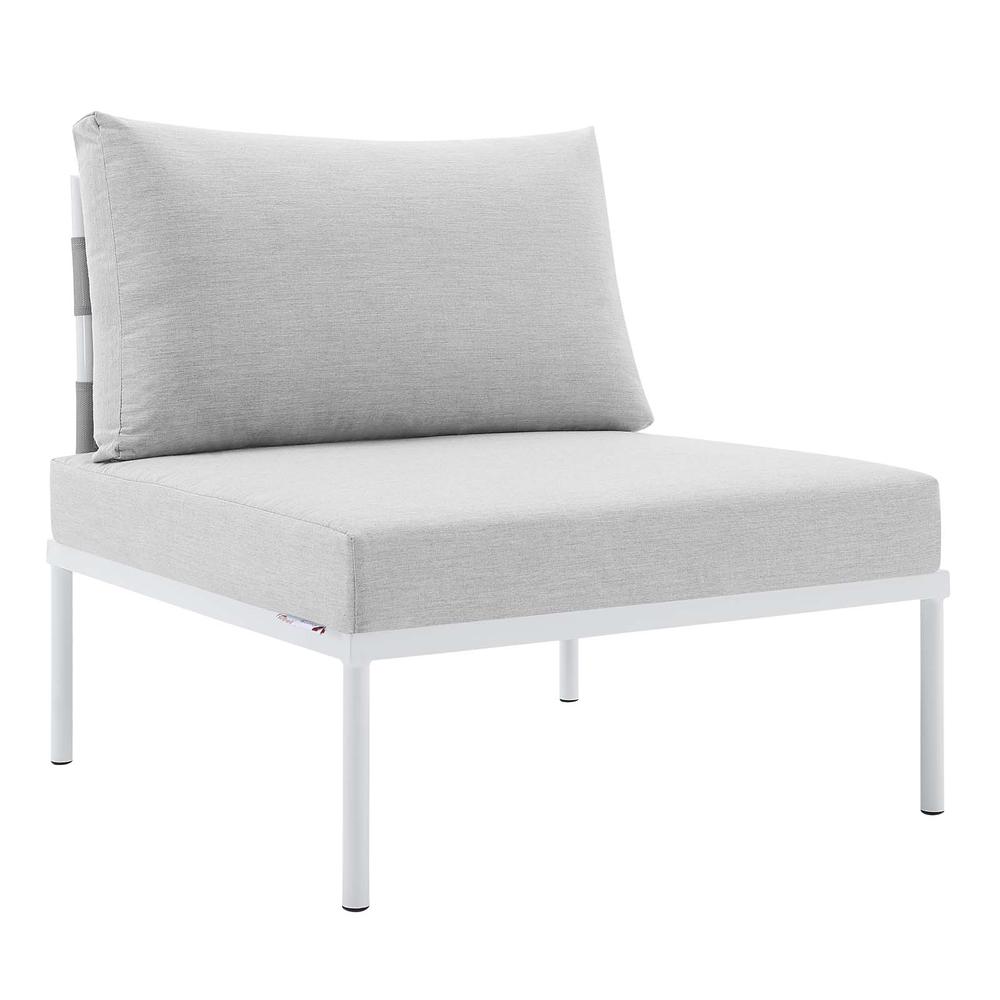 Harmony 7-Piece  Sunbrella® Outdoor Patio Aluminum Sectional Sofa Set - Gray Gray EEI-4937-GRY-GRY-SET. Picture 5