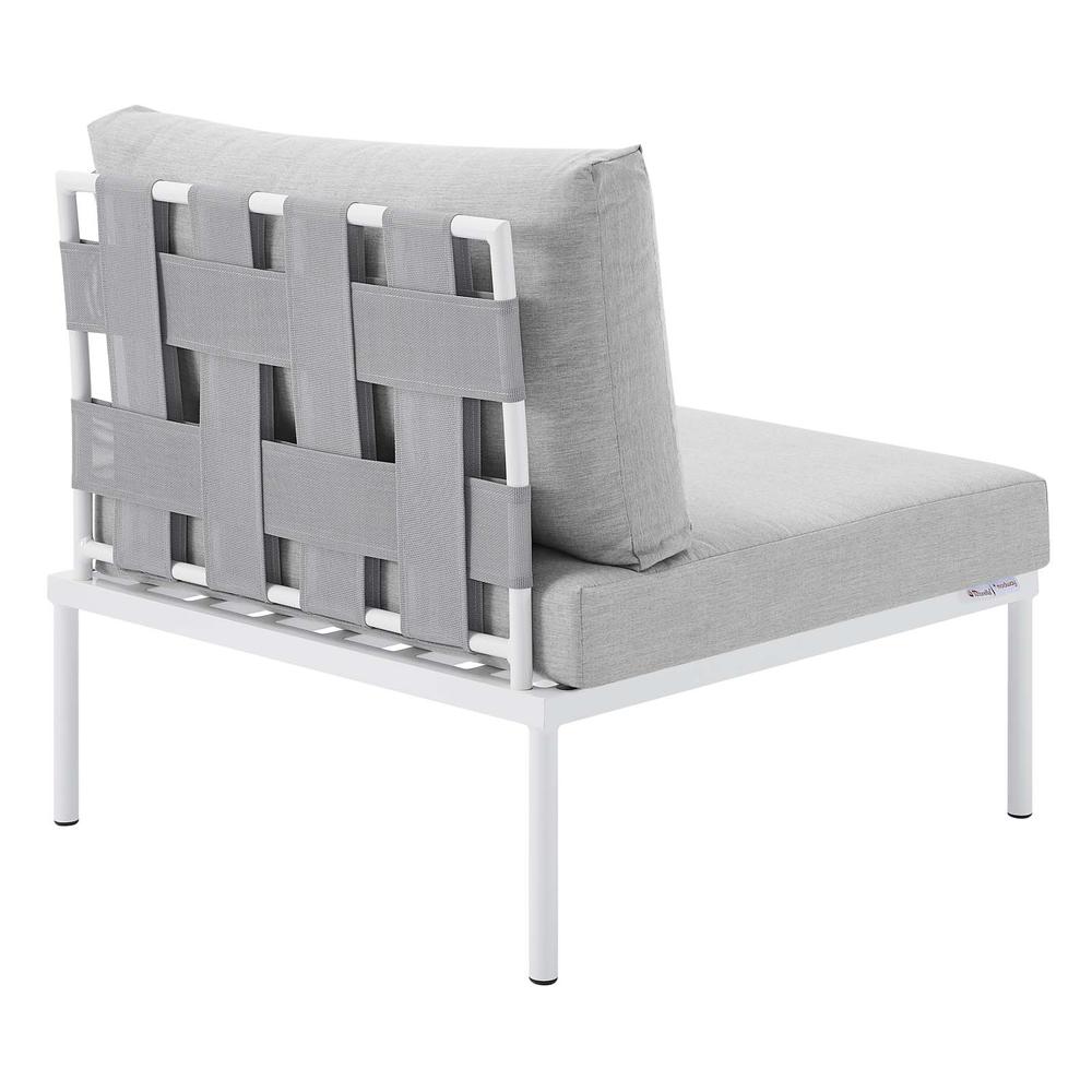Harmony 7-Piece  Sunbrella® Outdoor Patio Aluminum Sectional Sofa Set - Gray Gray EEI-4937-GRY-GRY-SET. Picture 7