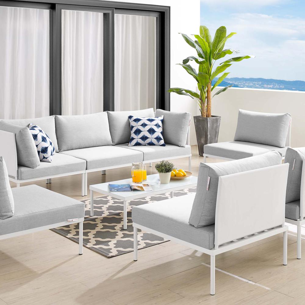 Harmony 8-Piece  Sunbrella Outdoor Patio Aluminum Sectional Sofa Set. Picture 11