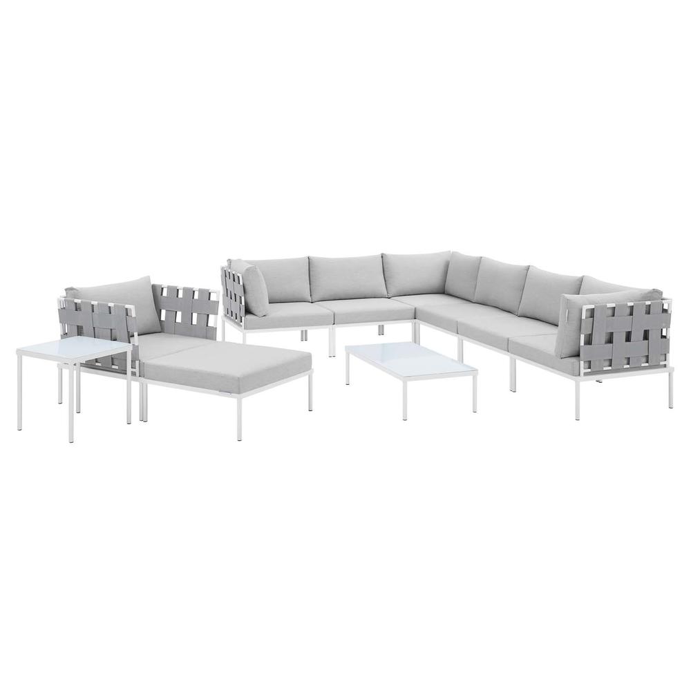 Harmony 10-Piece  Sunbrella Outdoor Patio Aluminum Sectional Sofa Set. Picture 1