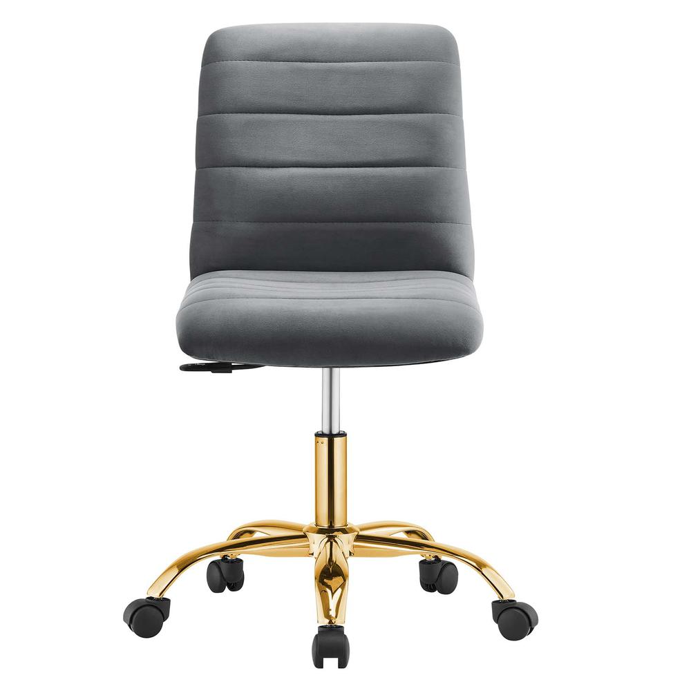 Ripple Armless Performance Velvet Office Chair. Picture 4