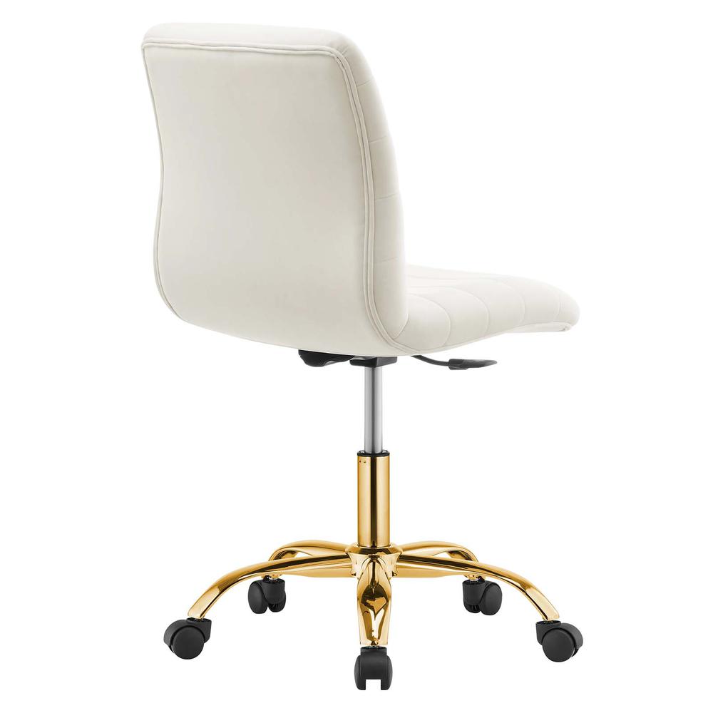 Ripple Armless Performance Velvet Office Chair. Picture 3