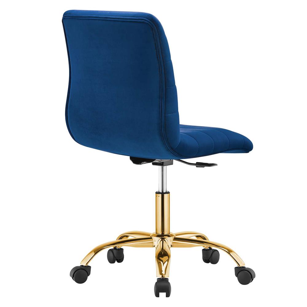 Ripple Armless Performance Velvet Office Chair. Picture 3