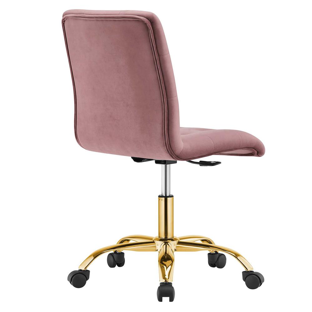 Prim Armless Performance Velvet Office Chair. Picture 3