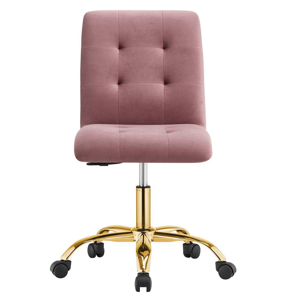 Prim Armless Performance Velvet Office Chair. Picture 4