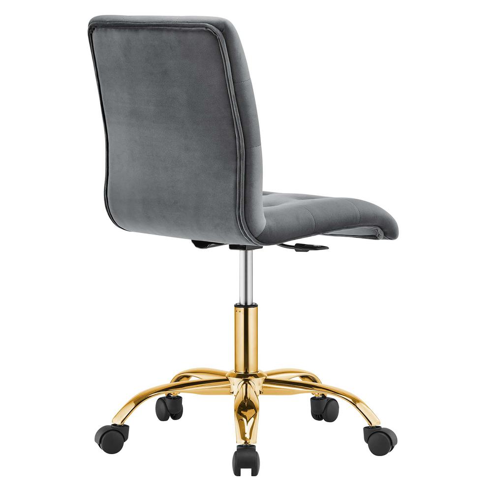 Prim Armless Performance Velvet Office Chair. Picture 3