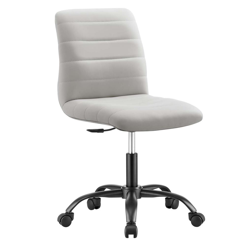 Ripple Armless Vegan Leather Office Chair. Picture 1