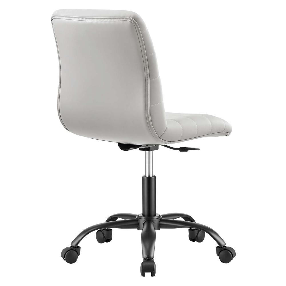 Ripple Armless Vegan Leather Office Chair. Picture 3