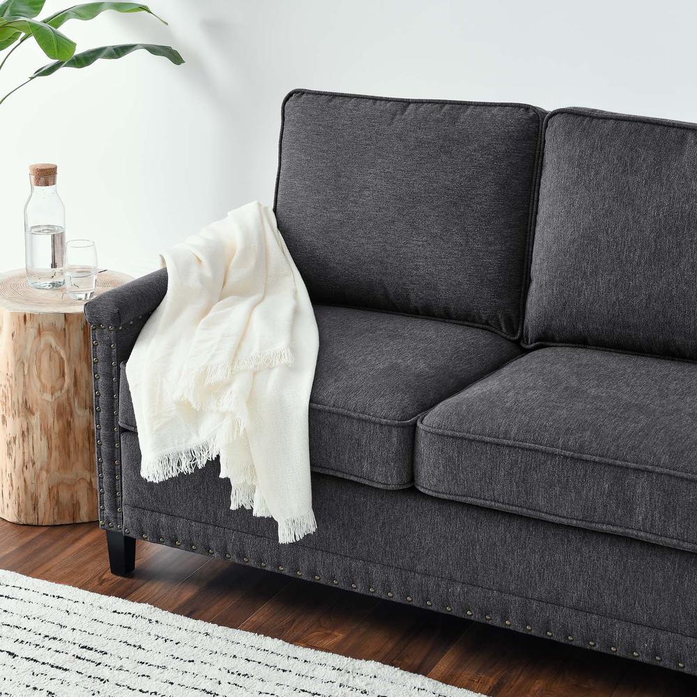 Ashton Upholstered Fabric Sofa - Charcoal EEI-4982-CHA. Picture 7