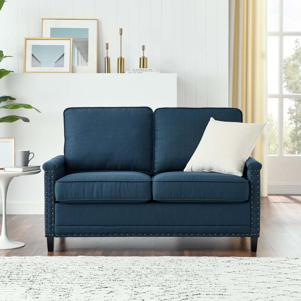 Ashton Upholstered Fabric Loveseat - Azure EEI-4985-AZU. Picture 8