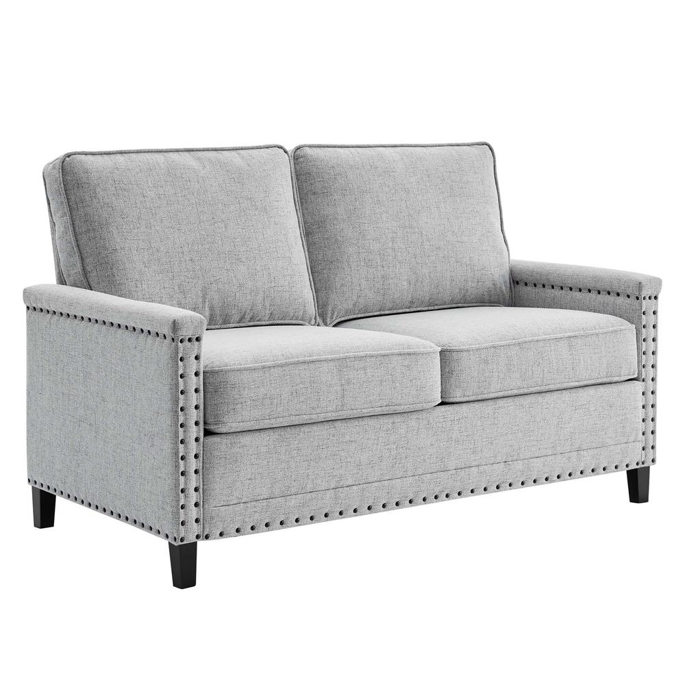 Ashton Upholstered Fabric Loveseat - Light Gray EEI-4985-LGR. The main picture.