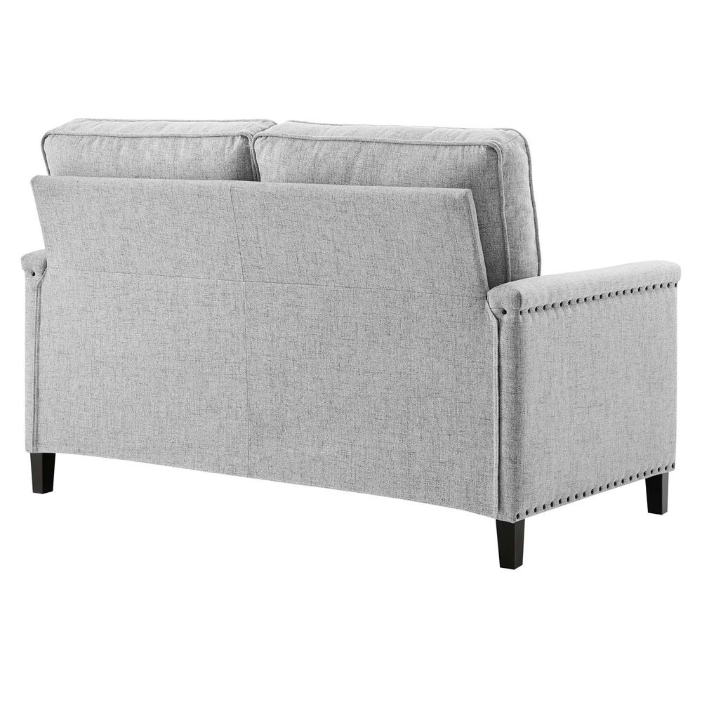 Ashton Upholstered Fabric Loveseat - Light Gray EEI-4985-LGR. Picture 3