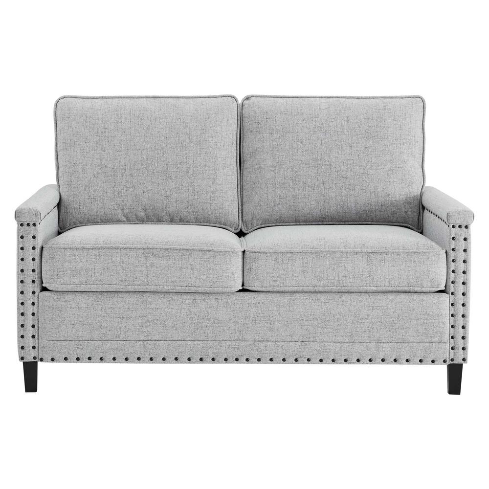 Ashton Upholstered Fabric Loveseat - Light Gray EEI-4985-LGR. Picture 4
