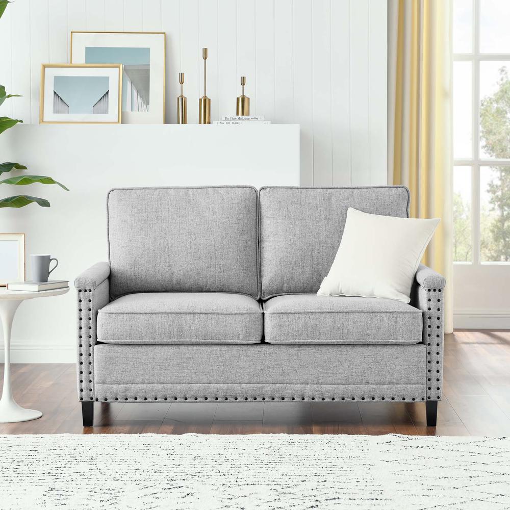 Ashton Upholstered Fabric Loveseat - Light Gray EEI-4985-LGR. Picture 8