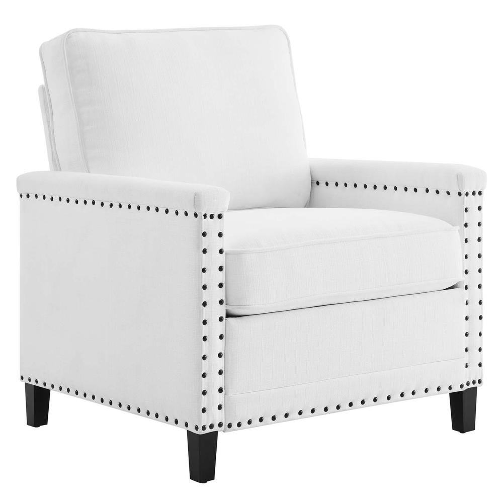 Ashton Upholstered Fabric Armchair - White EEI-4988-WHI. Picture 1