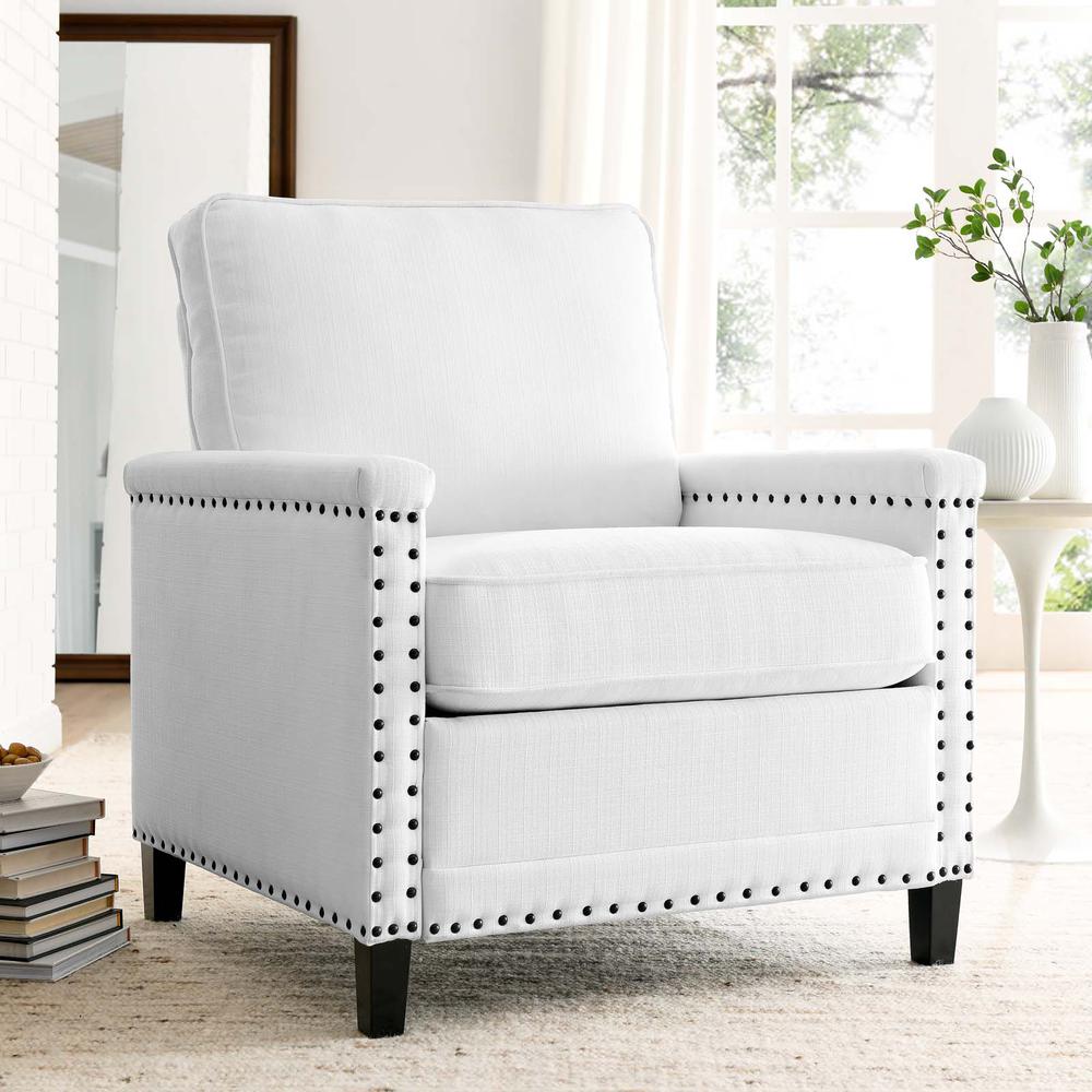 Ashton Upholstered Fabric Armchair - White EEI-4988-WHI. Picture 8