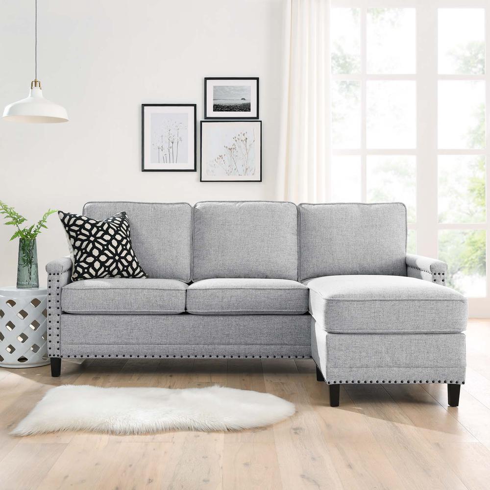 Ashton Upholstered Fabric Sectional Sofa - Light Gray EEI-4994-LGR. Picture 7