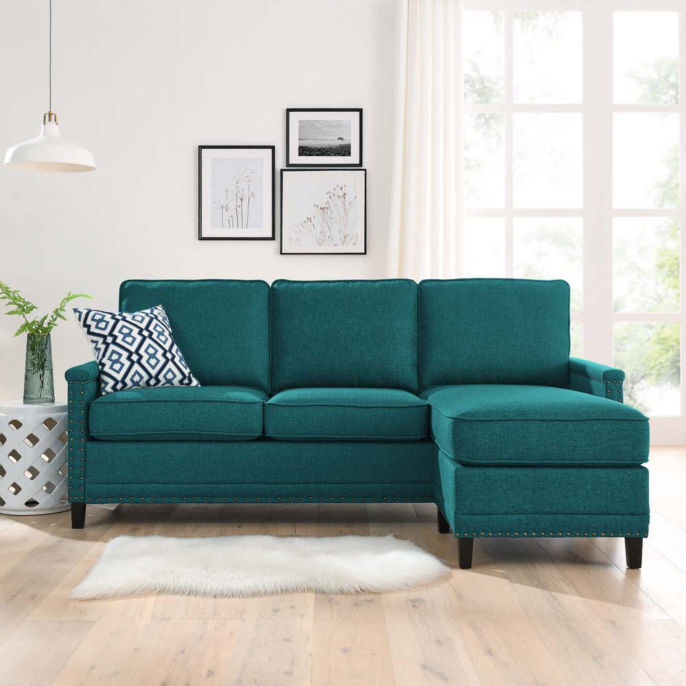Ashton Upholstered Fabric Sectional Sofa - Teal EEI-4994-TEA. Picture 7
