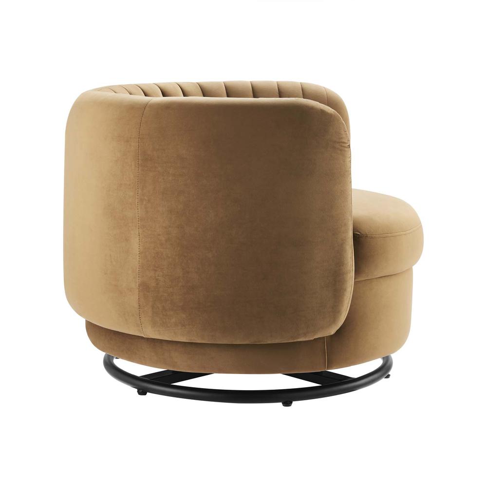 Embrace Tufted Performance Velvet Swivel Chair. Picture 2